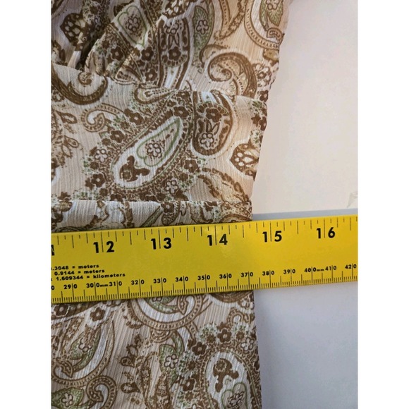 Versona Womens Paisley Midi Dress M Boho Chic Ruched Spaghetti Strap Retro‎ - Picture 14 of 14